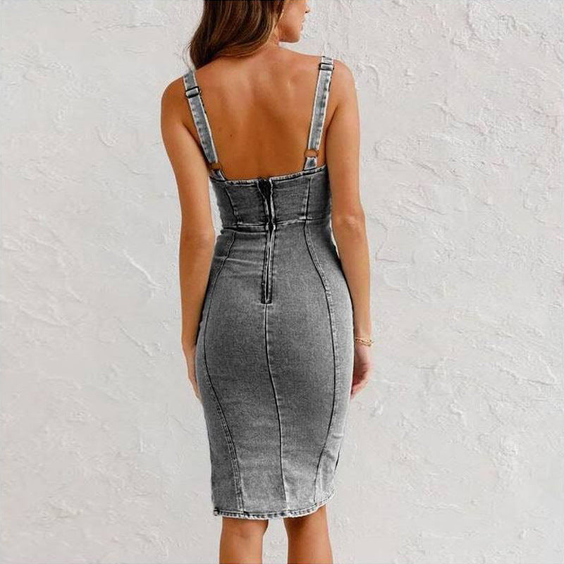 Denim Pinafore Dress